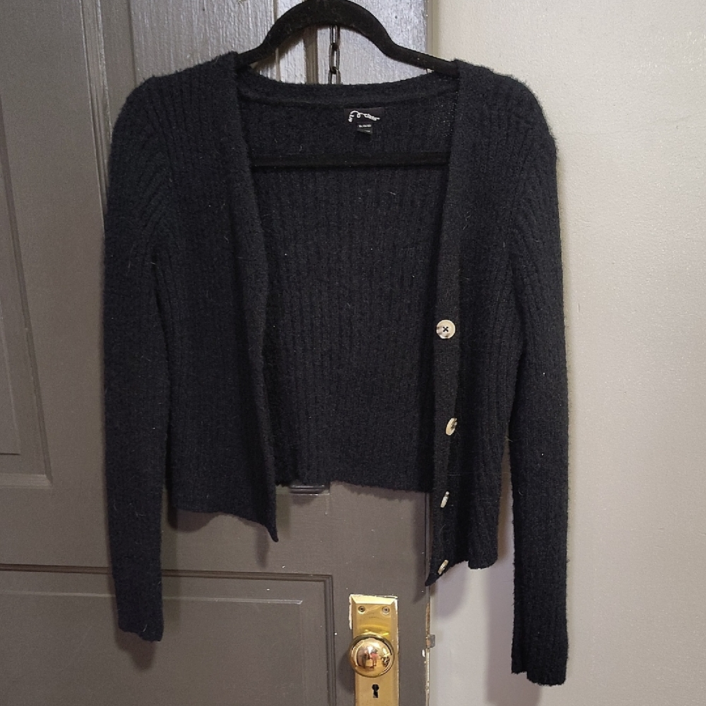 Art Class Black Ribbed Cardigan